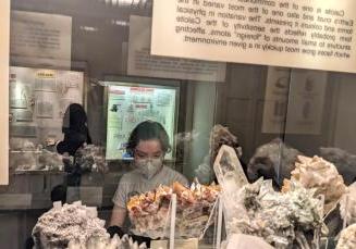 360 Student in Mineral Collection at Sedgwick